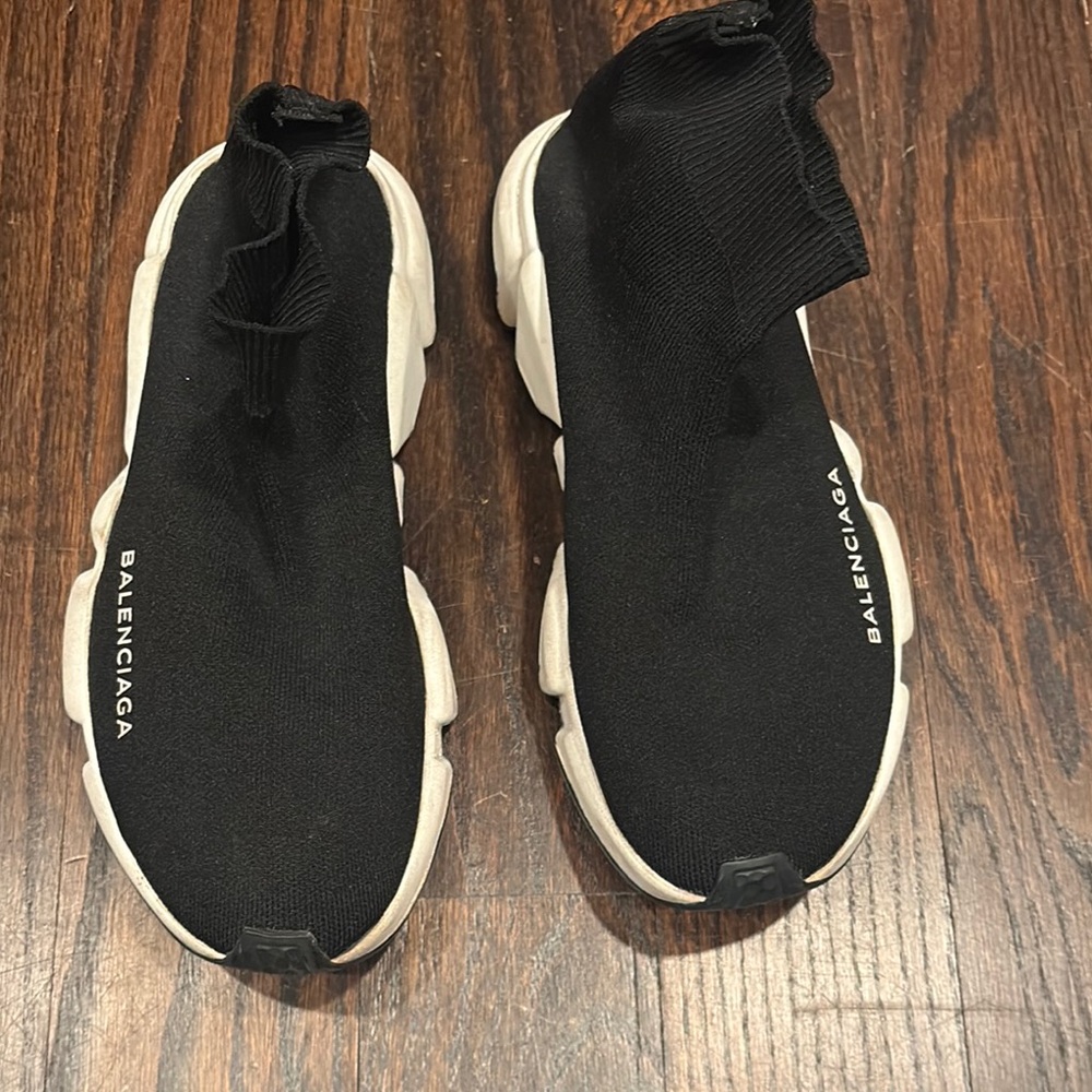 Balenciaga Black and White Sock Sneakers